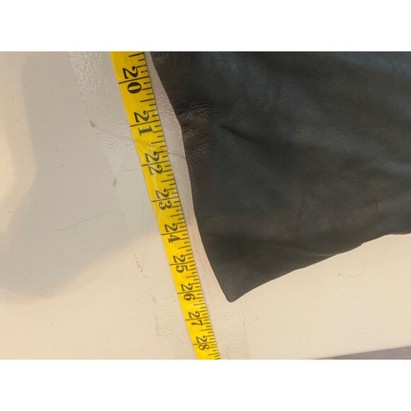 Talbots Womens Black Leather Hooded Coat 32" Long w/ Thinsulate Medium - Picture 12 of 13